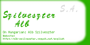 szilveszter alb business card